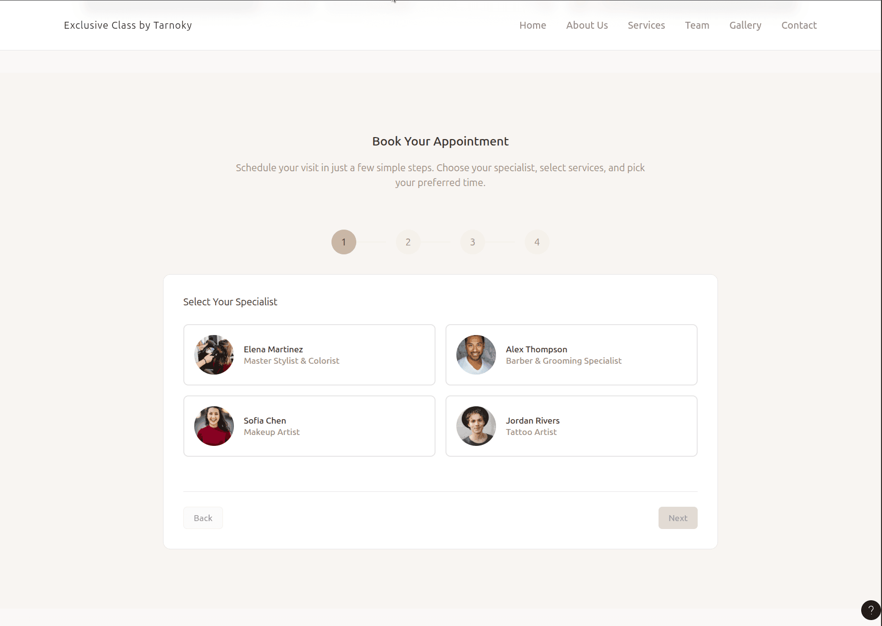 Booking projekt előnézet